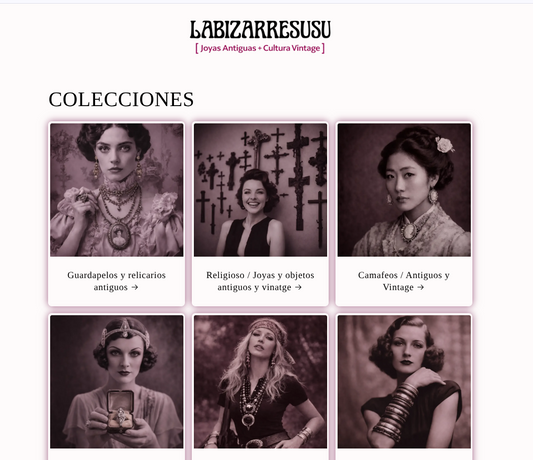 Captura de pantalla de la web La Bizarre Susu mostrando las colecciones