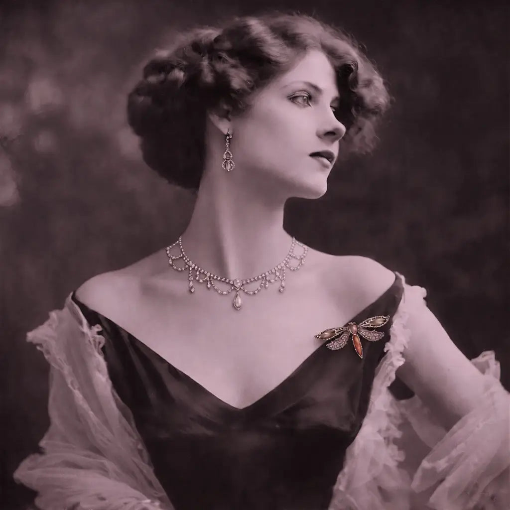 Mujer con estética Art Nouveau, circa 1900