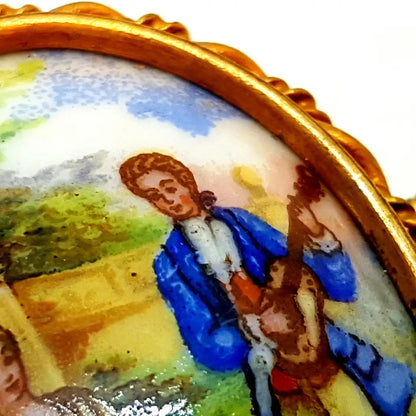 Broche de Limoges vintage pin francés porcelana Francia