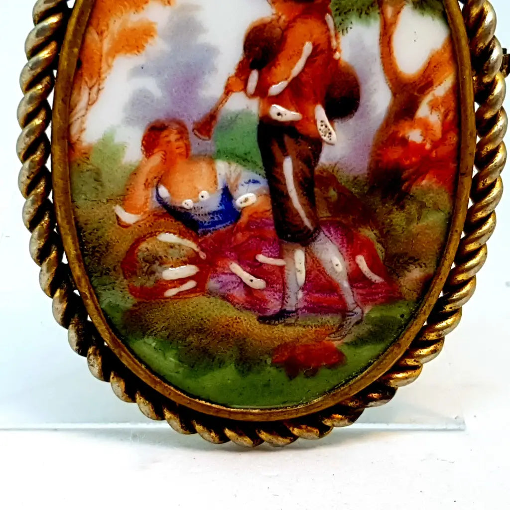 Broche Vintage/Broche de Limoges/Broche Francés. porcelana Limoges.