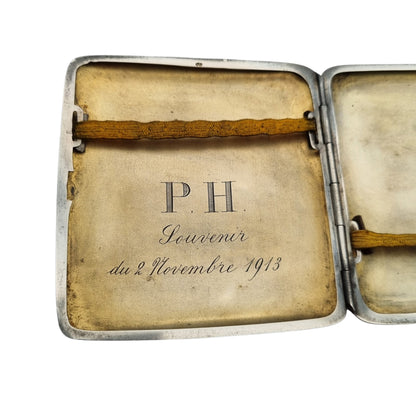 Belle Époque French niello silver cigarette case, silversmith Georges Gallois, circa 1913