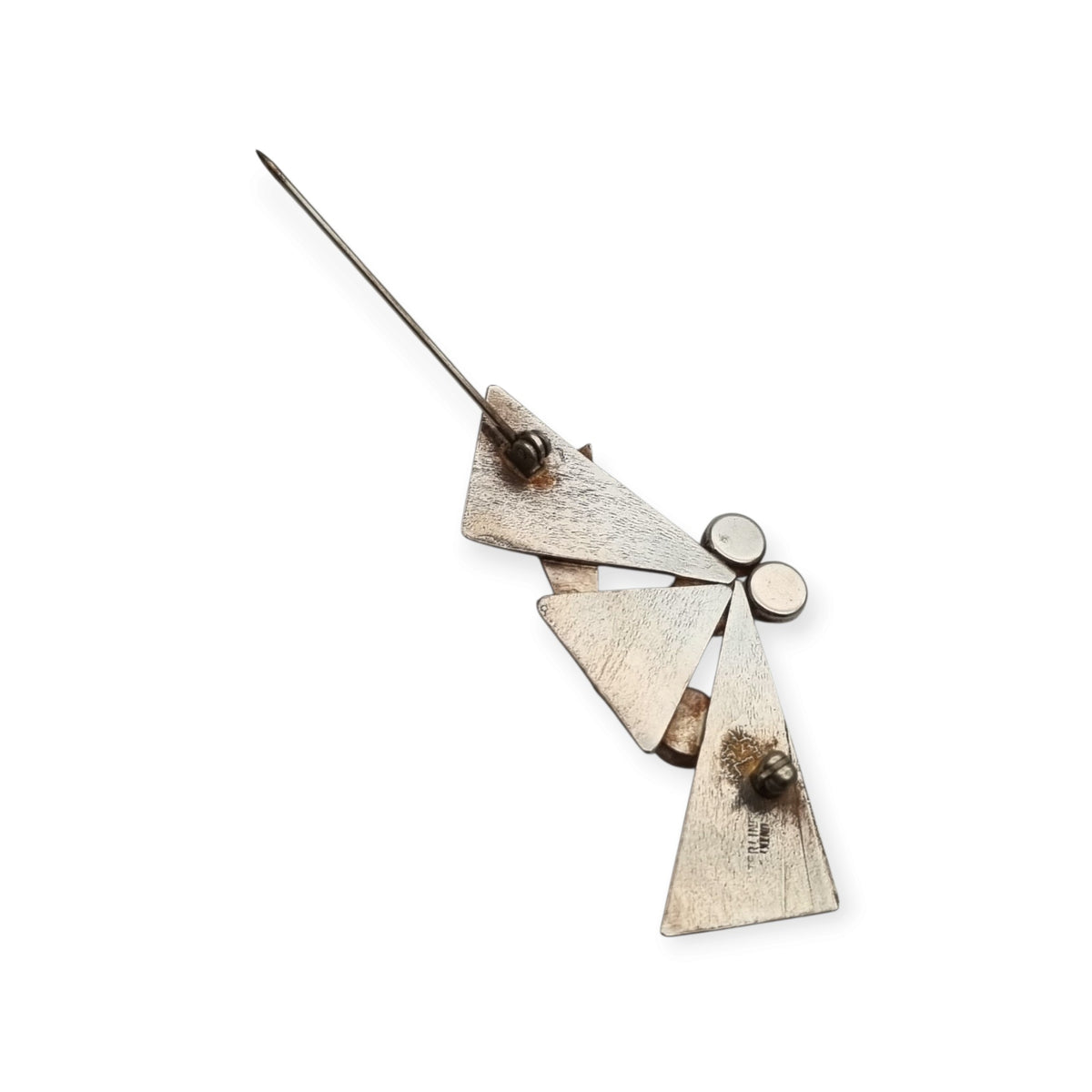 Broche vintage en plata sterling de modernismo geométrico, segunda mitad del siglo XX