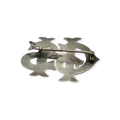 Antique Victorian sterling silver monogram brooch STG SIL, ca. 1890-1920