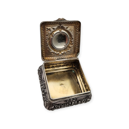 French Louis XVI Revival 950 silver gilt box, antique collector's piece, ca. 1880-1915
