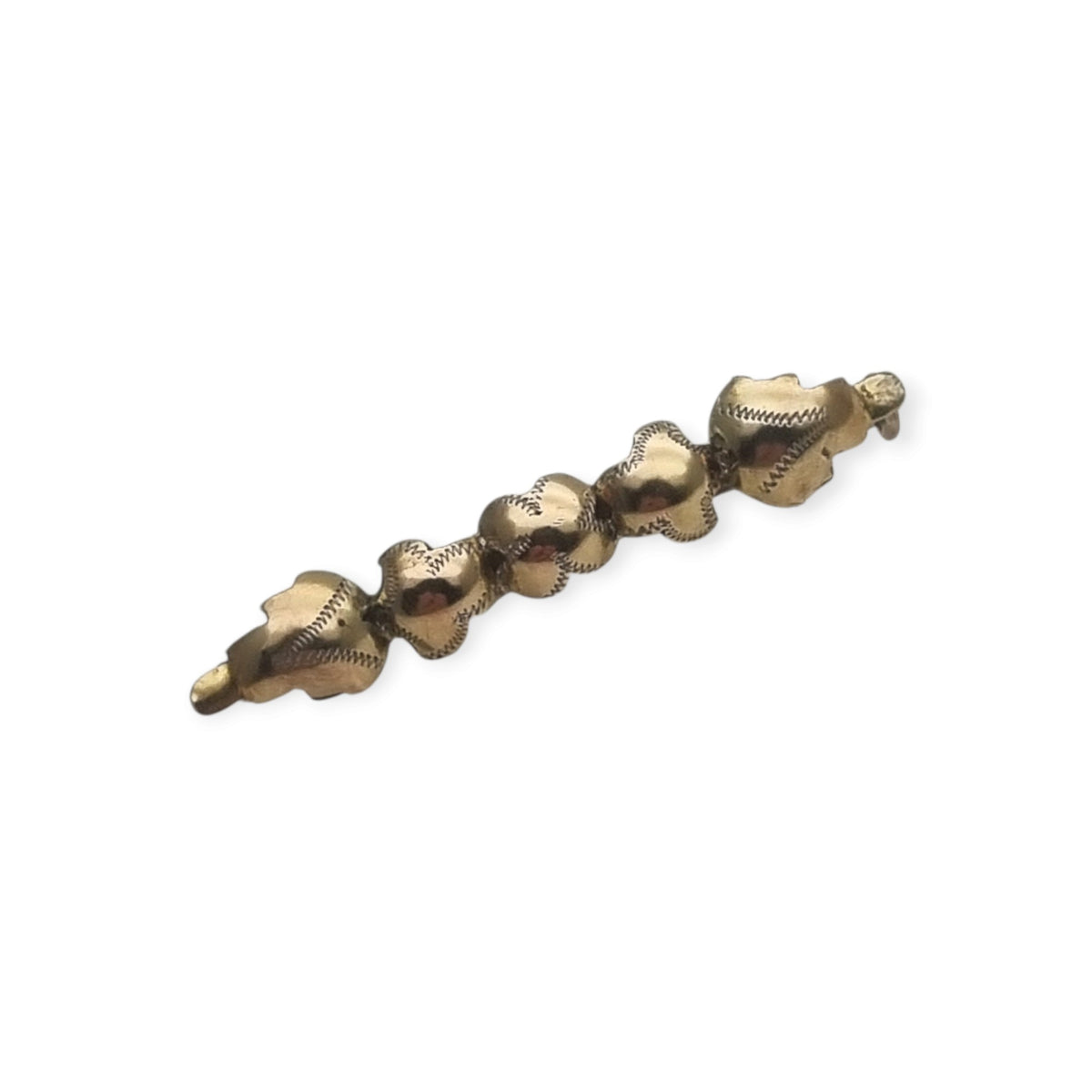 Antique Spanish Art Deco silver brooch with gold highlights, circa 1930