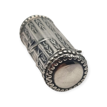 Antique Louis XVI Revival silver perfume bottle with monogram and stopper