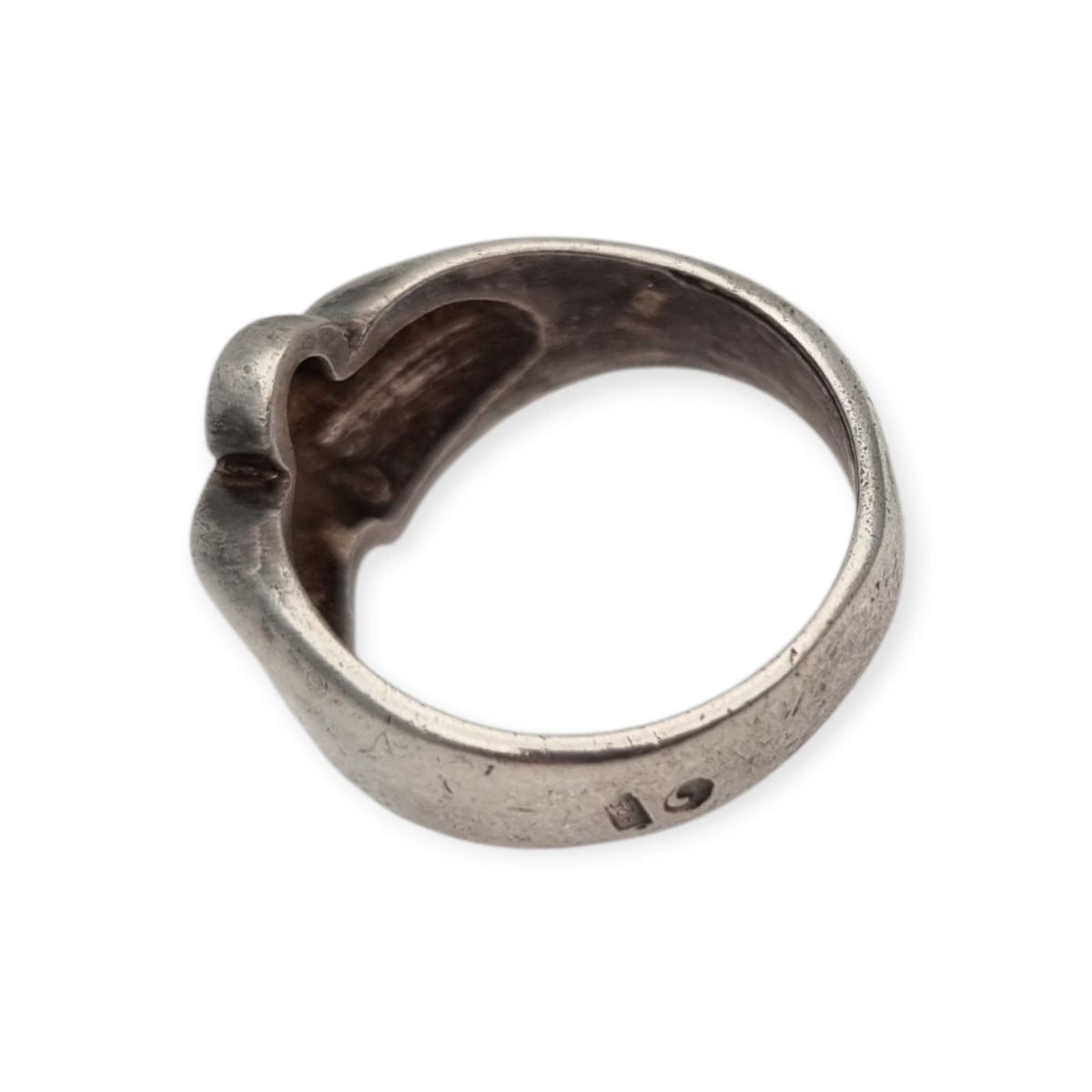 Vintage 925 sterling silver ring, organic sculptural design, 1980s–90s