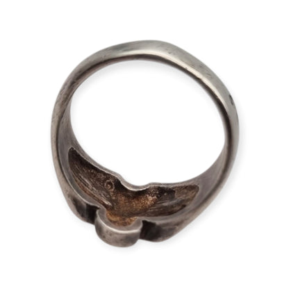 Vintage 925 sterling silver ring, organic sculptural design, 1980s–90s