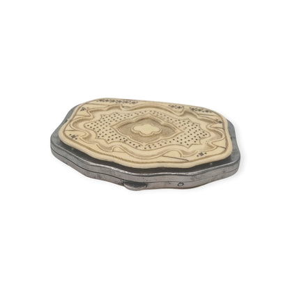 Antique French Belle Époque galalith coin purse with piqué decoration, circa 1900–1910