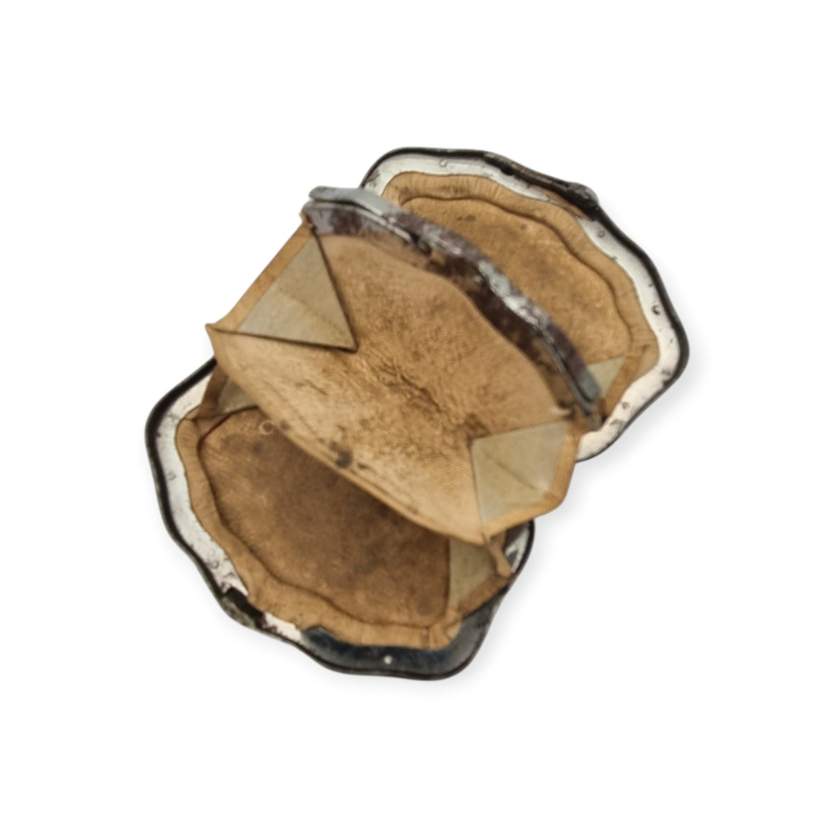 Antique French Belle Époque galalith coin purse with piqué decoration, circa 1900–1910