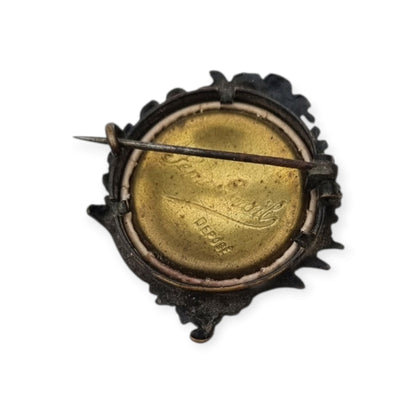 Broche antiguo Art Nouveau de joyería sentimental y de luto con retrato fotográfico, Europa, ca. 1900–1920