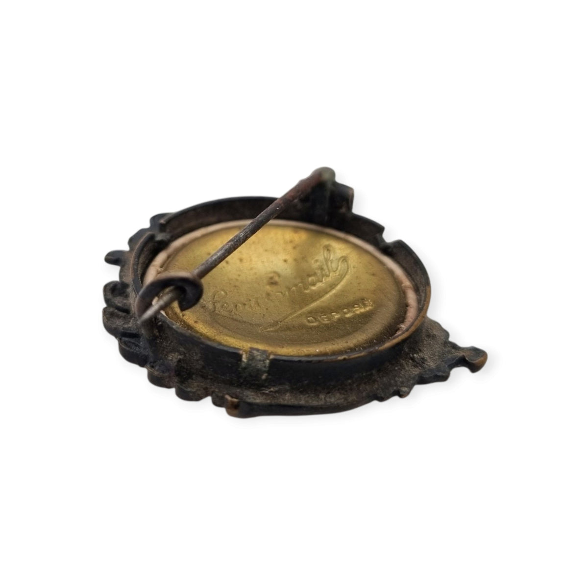 Broche antiguo Art Nouveau de joyería sentimental y de luto con retrato fotográfico, Europa, ca. 1900–1920