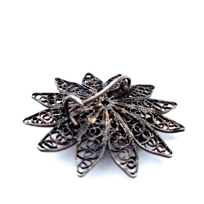 Estrella de filigrana plata. Broche Circa 1960. Joyas