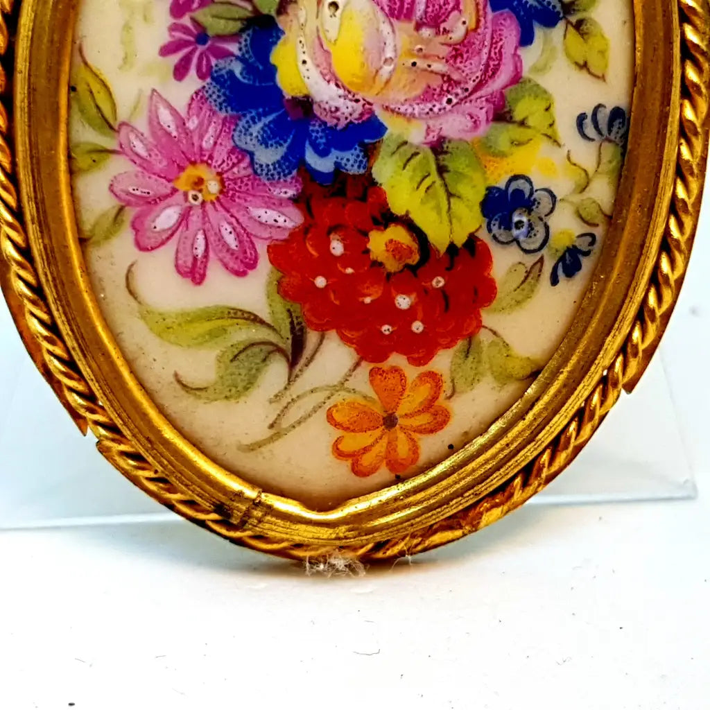 Broche Vintage/Broche Limoges/Broche Francés. de porcelana Limoges.
