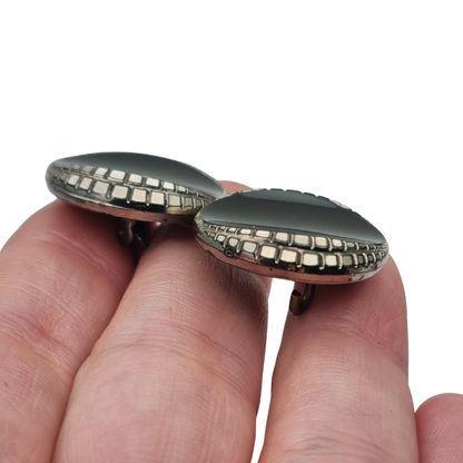 Art Deco two-tone double clip brooch, Charleston era, circa 1925–1935