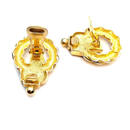 Pendientes vintage 80’s pendientes de bisutería para mujer Joyas oro pedrería