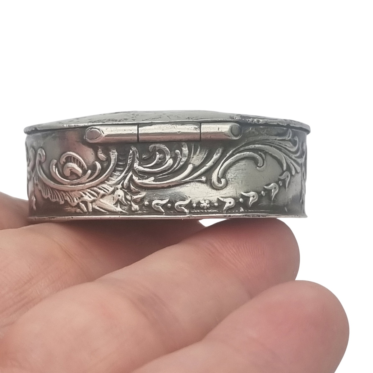 Antique Hanau silver historicist box with pastoral scene, Germany, circa 1900