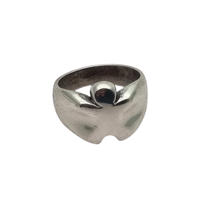 Vintage 925 sterling silver ring, organic sculptural design, 1980s–90s