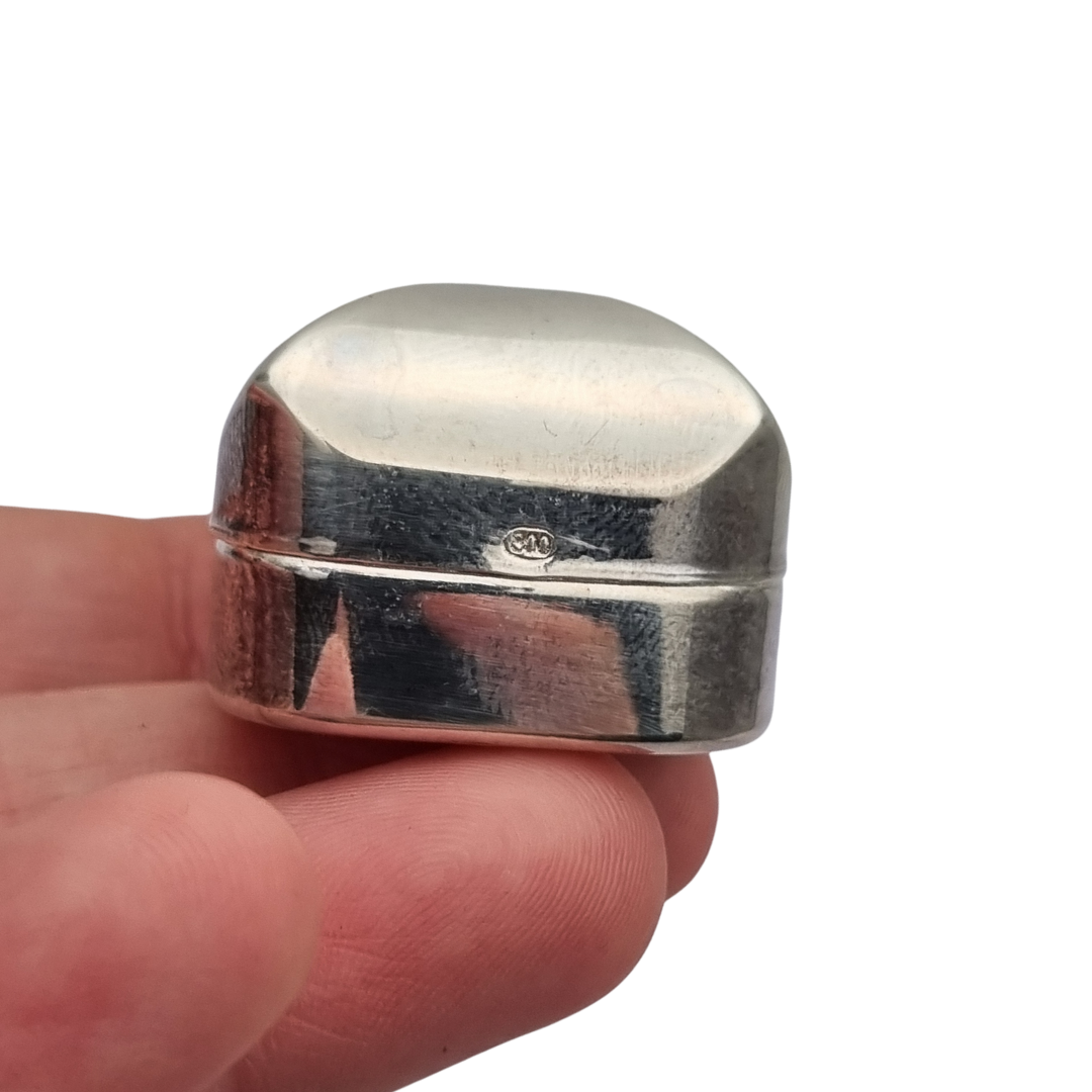 Italian Mid-Century Modern .800 silver pocket box, circa 1968–1975