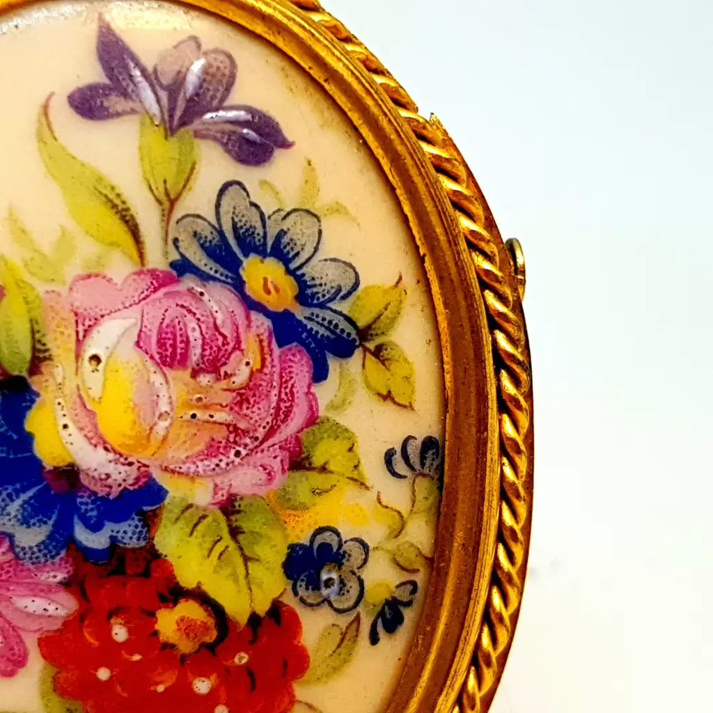 Broche Vintage/Broche Limoges/Broche Francés. de porcelana Limoges.