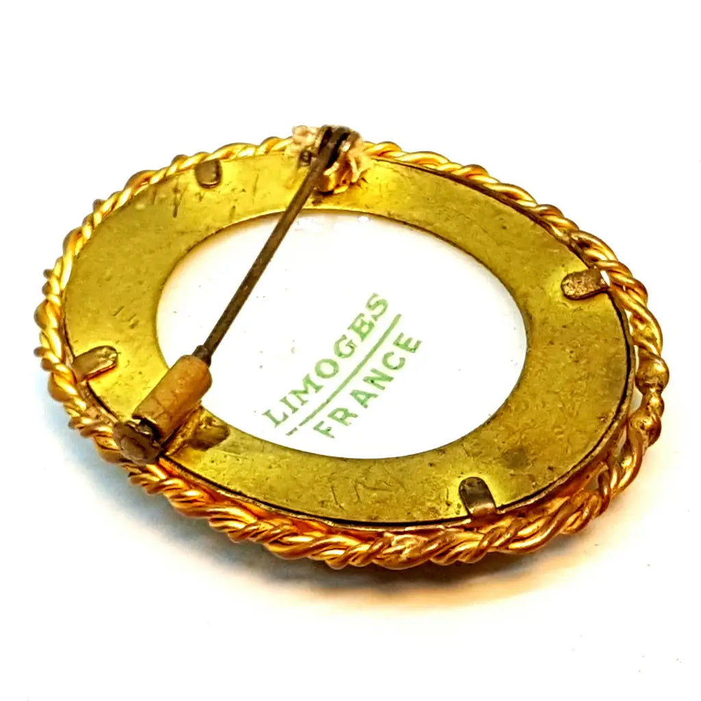 Broche de Limoges vintage pin francés porcelana Francia