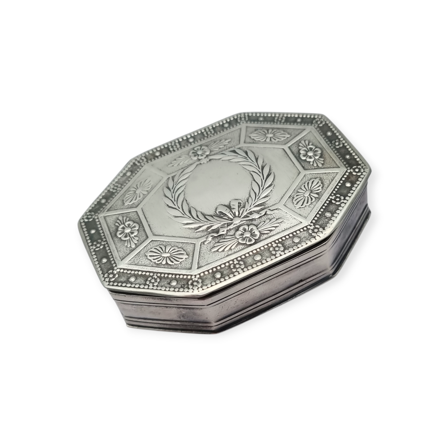 Belle Époque box in octagonal silver France Tétard Frères circa 1900