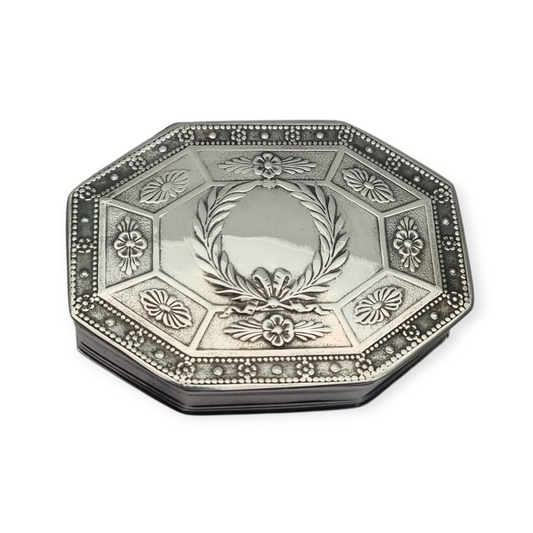 Belle Époque box in octagonal silver France Tétard Frères circa 1900