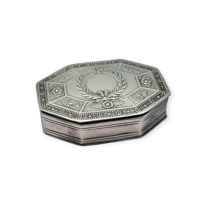 Belle Époque box in octagonal silver France Tétard Frères circa 1900