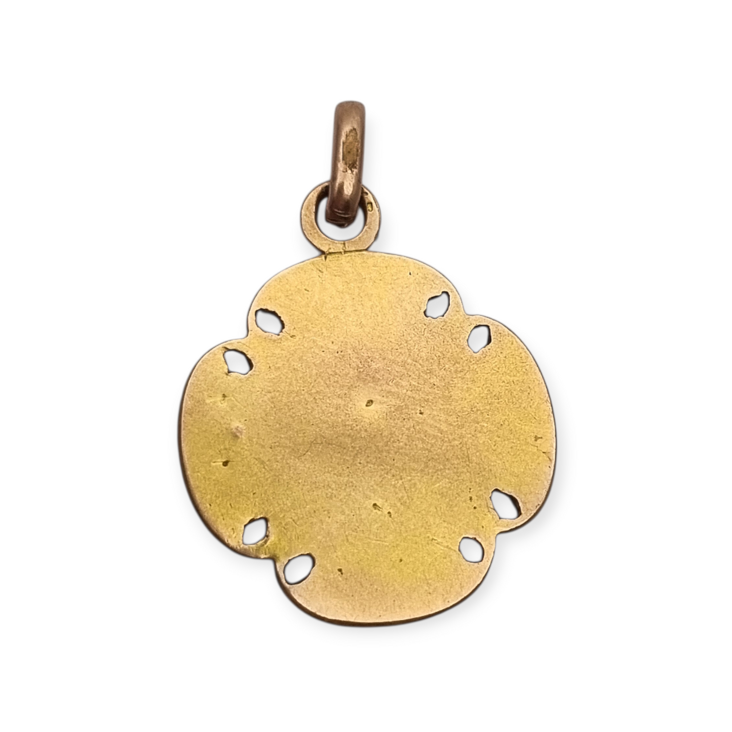 Antique religious medal in openwork gilt cross with chalice, circa 1920