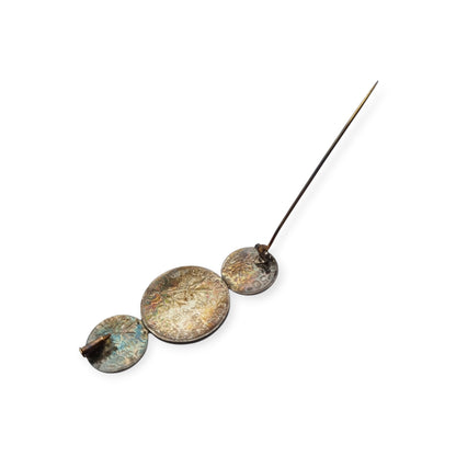 French brooch with original silver coins from 1916, Art Deco