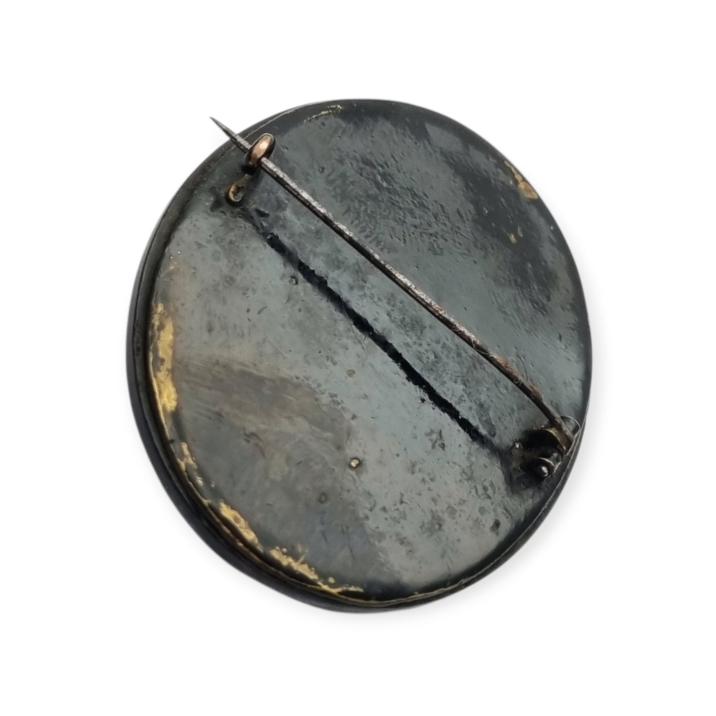 Victorian vulcanite mourning brooch with classic cameo, circa 1890