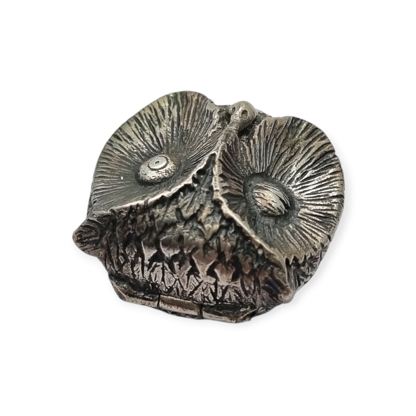 800 silver box in the shape of a winking owl, Italy circa 1970