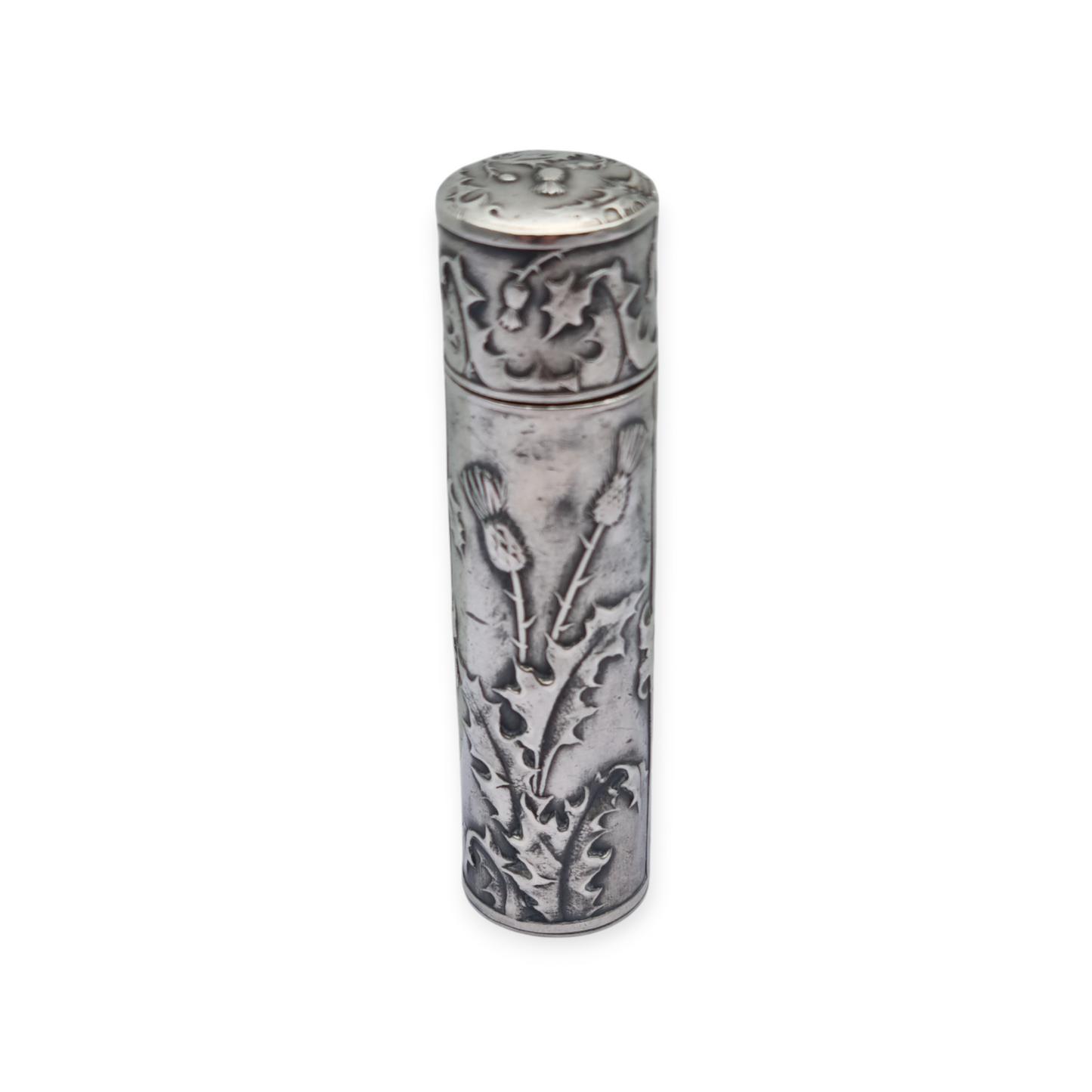 Art Nouveau ointment bottle for chatelaine in silver, circa 1900