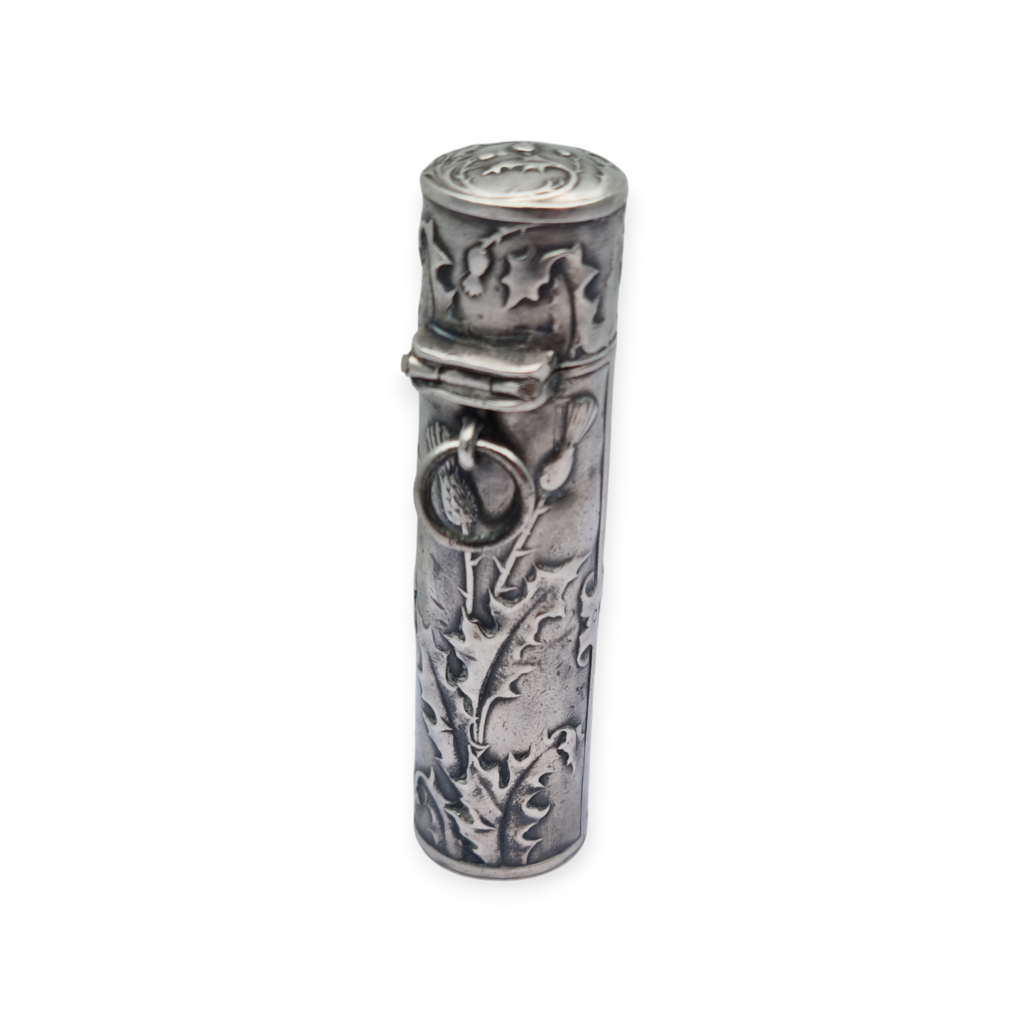 Art Nouveau ointment bottle for chatelaine in silver, circa 1900