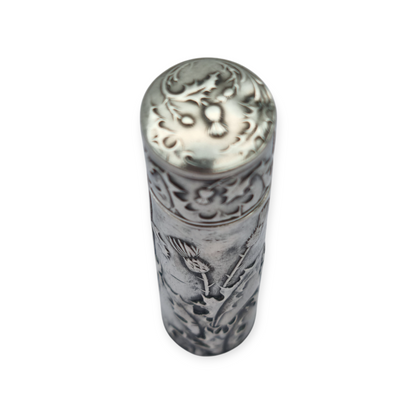 Art Nouveau ointment bottle for chatelaine in silver, circa 1900