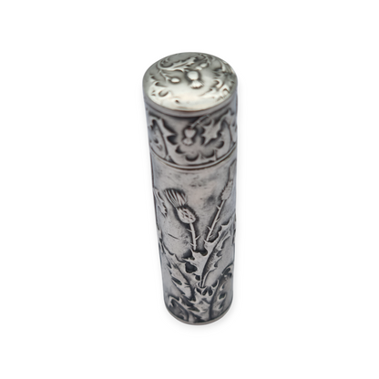 Art Nouveau ointment bottle for chatelaine in silver, circa 1900