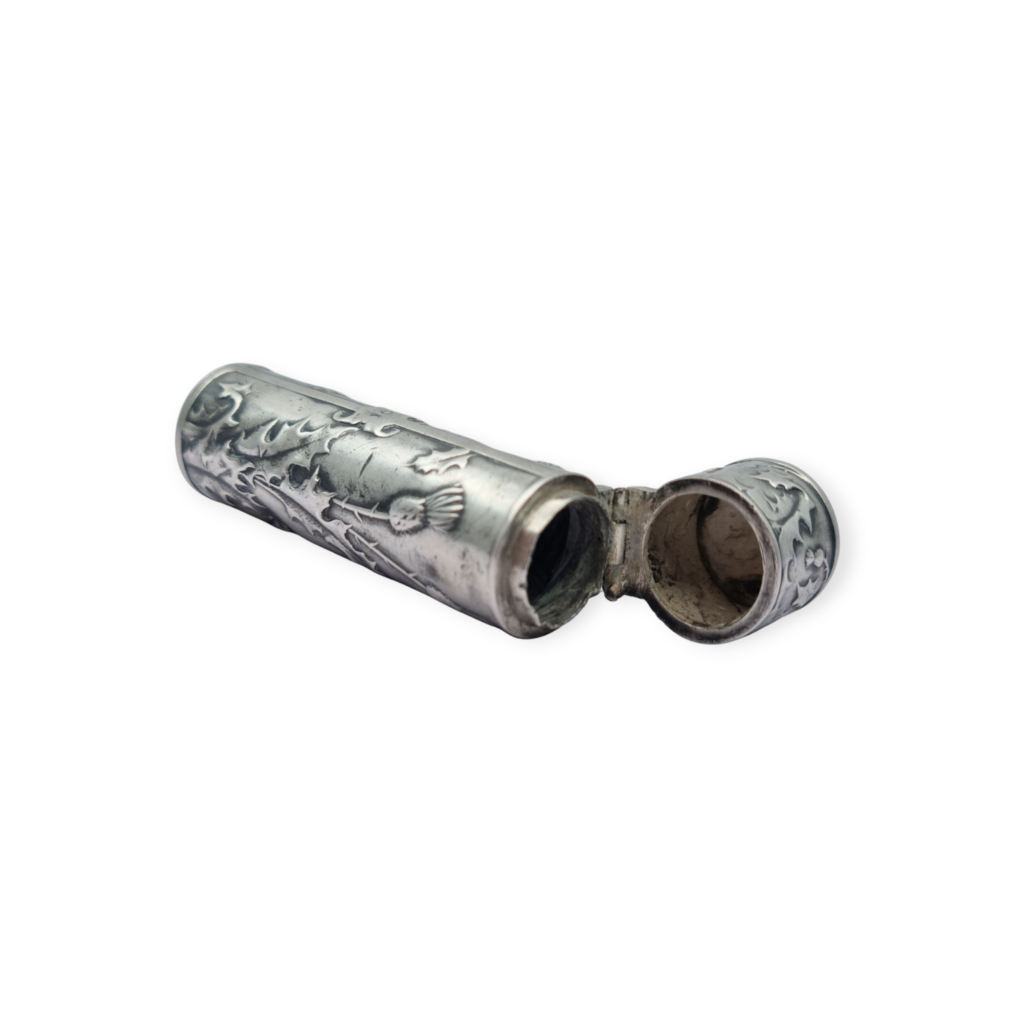 Art Nouveau ointment bottle for chatelaine in silver, circa 1900