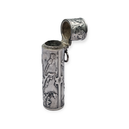 Art Nouveau ointment bottle for chatelaine in silver, circa 1900