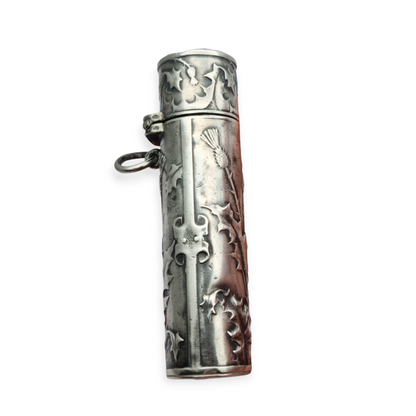 Art Nouveau ointment bottle for chatelaine in silver, circa 1900