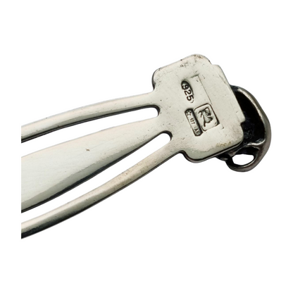 Marcapáginas en plata 925 con figura de perro, Italia siglo XX