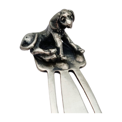 Marcapáginas en plata 925 con figura de perro, Italia siglo XX