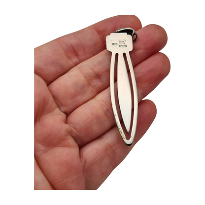 Marcapáginas en plata 925 con figura de perro, Italia siglo XX