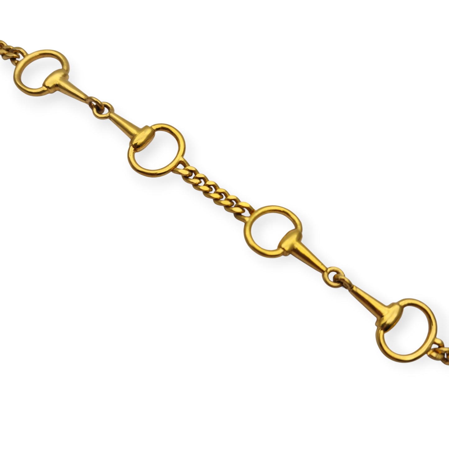 Vintage equestrian design bracelet, gold plated, circa 1980.