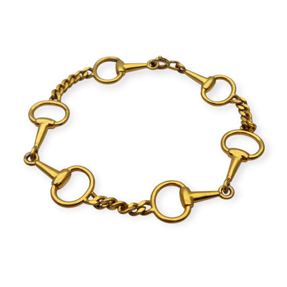 Vintage equestrian design bracelet, gold plated, circa 1980.