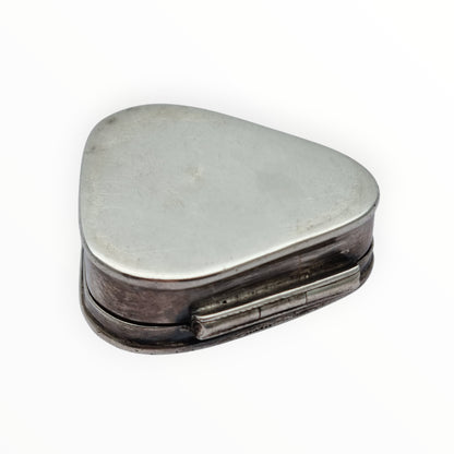 Triangular box made of 925 sterling silver, engraved with rounded edges, 1980s
