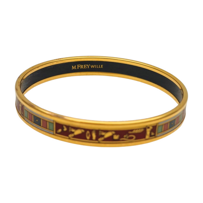 Pulsera brazalete esmalte motivos egipcios M. Frey Wille