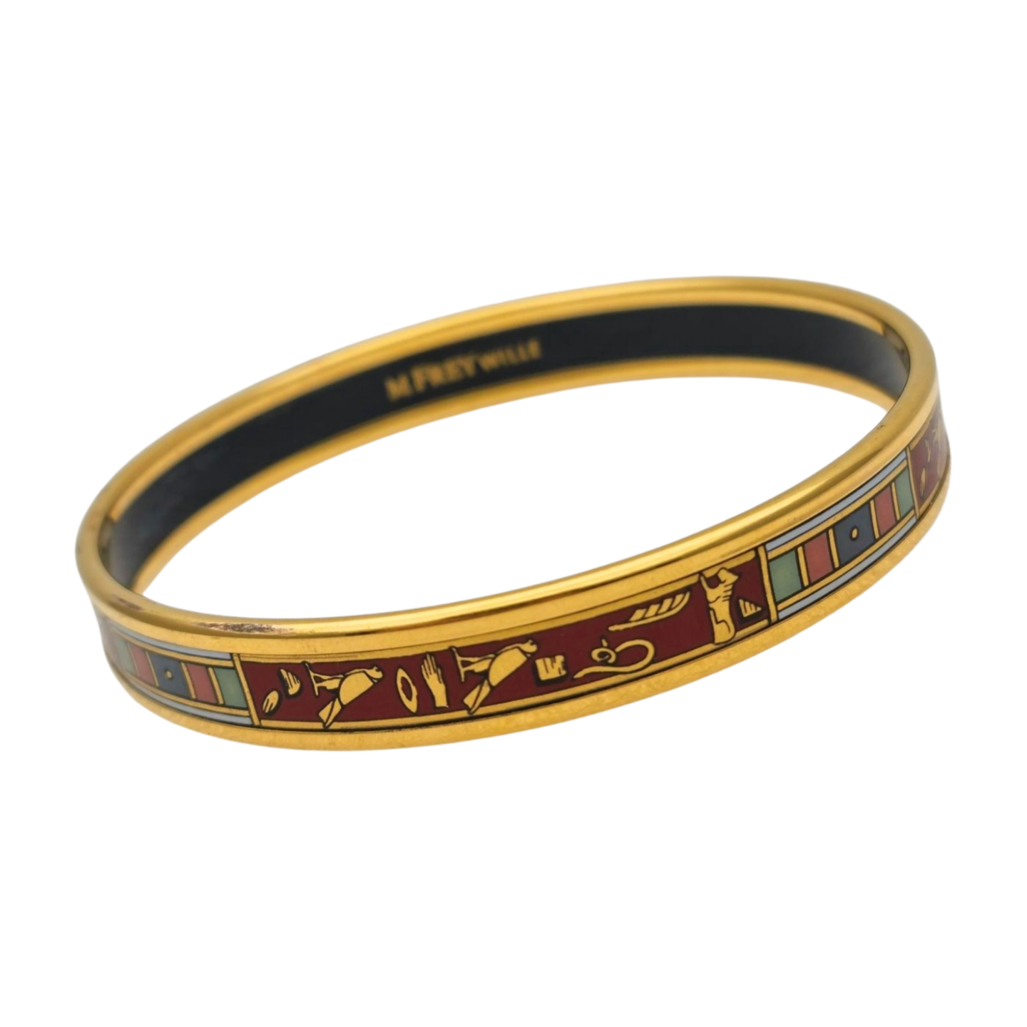Pulsera brazalete esmalte motivos egipcios M. Frey Wille