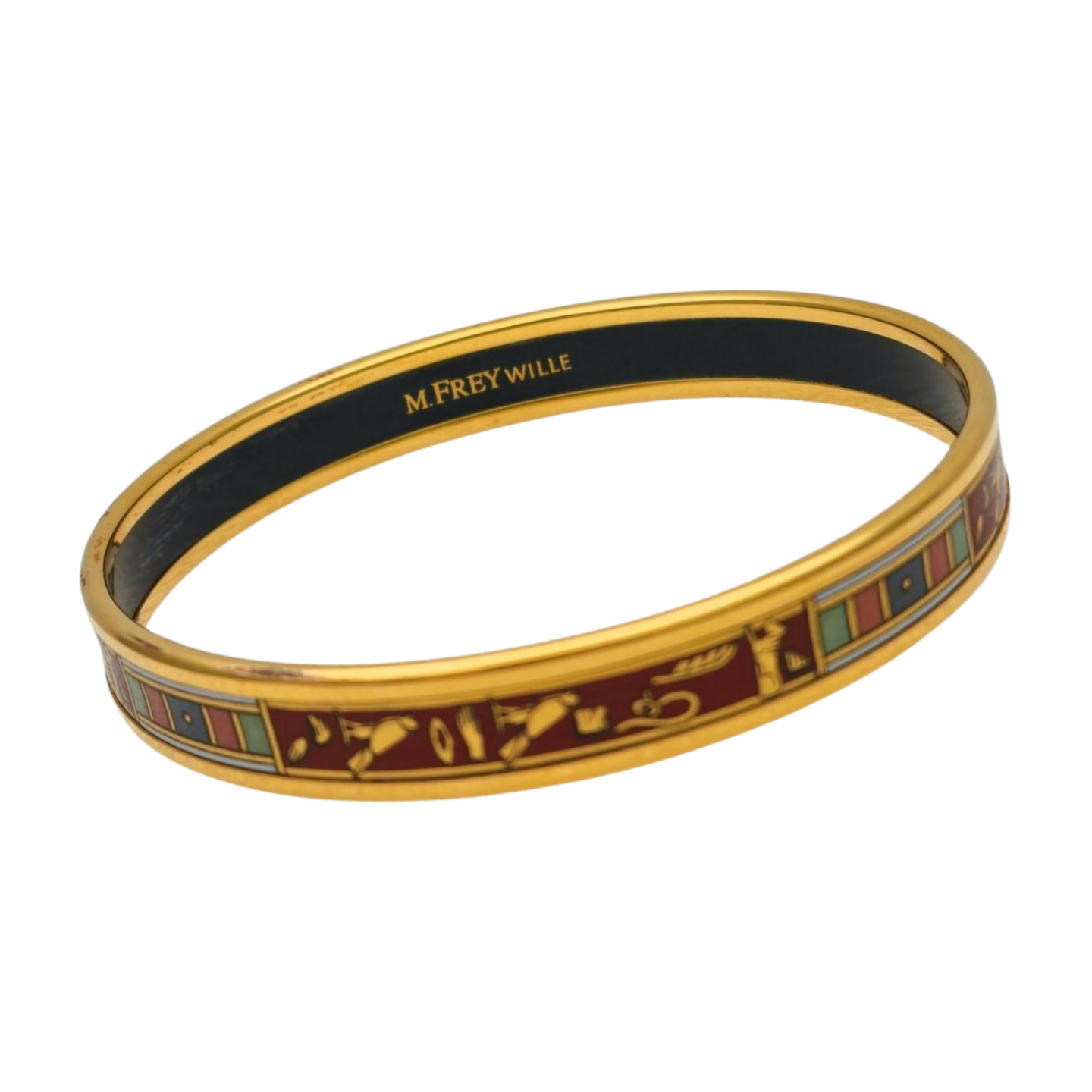 Pulsera brazalete esmalte motivos egipcios M. Frey Wille