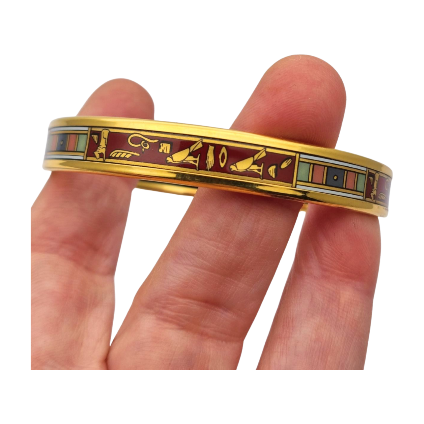 Pulsera brazalete esmalte motivos egipcios M. Frey Wille