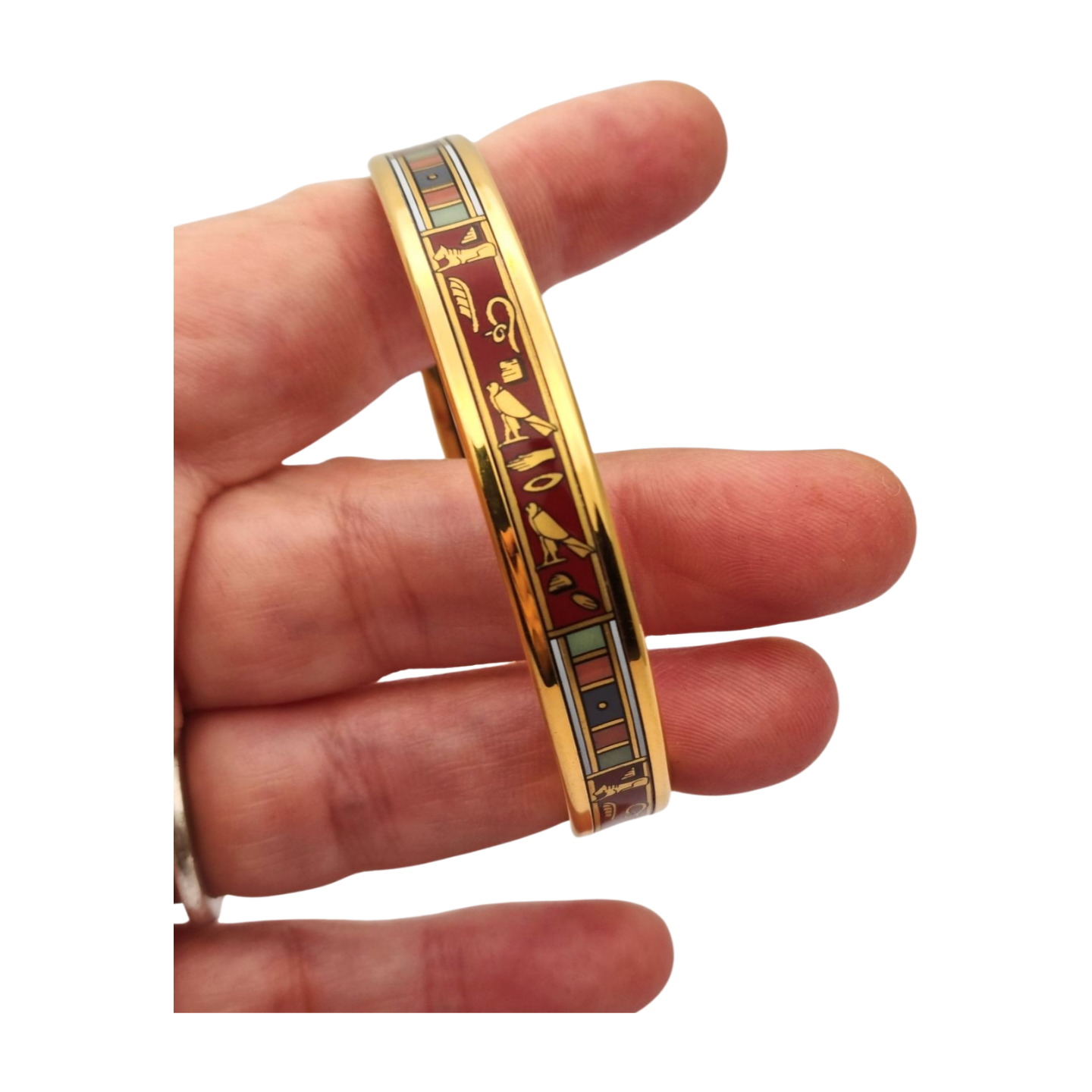 Pulsera brazalete esmalte motivos egipcios M. Frey Wille